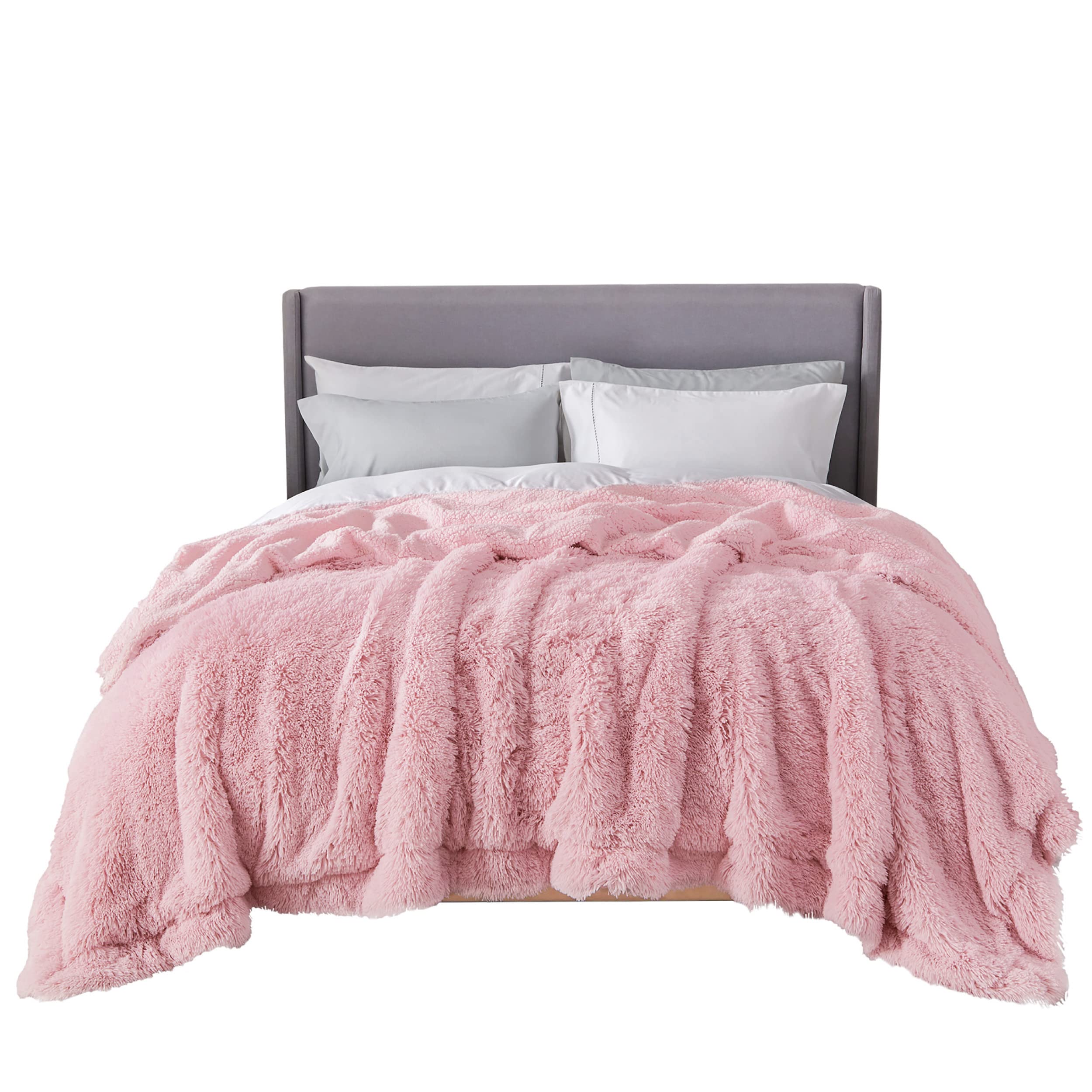 Bedsure GentleSoft Fluffy Pink King Size Blanket for Bed, Thick Soft Sherpa Faux Fur Fleece Bedding Fuzzy Plush Winter Warm Heavy Big Large King Blanket, Cozy Pink Gifts for Men Women, 108x90