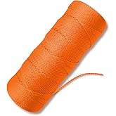 Orange Mason Line String Line - #18 Braided Nylon String - 250 Ft Length - Nylon Twine for Gardening Or Masonry Tools - Perfect Construction String for A String Level, Twine String for Gardening