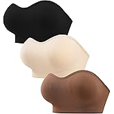 ANGOOL Strapless Bras for Women Wirefree Non-Slip Tube Top Invisible Bralette Seamless Padded Bandeau Bra