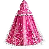 PURFEEL Girls Elsa Princess Velet Cape Girls Luxurious Hooded Cloak Kids Play Cape Costume