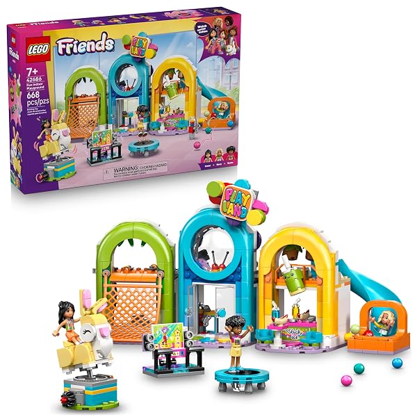 LEGO FRIENDS FUN INDOOR PLAYGROUND BUILDING TOY FOR GIRLS & BOYS – PRETEND PLAY SET FOR KIDS, AGES 7+ – W/SONIA, LIANN & NOVA MINIDOLLS & ACCESSORIES – GIFT IDEA FOR BIRTHDAYS – 42686