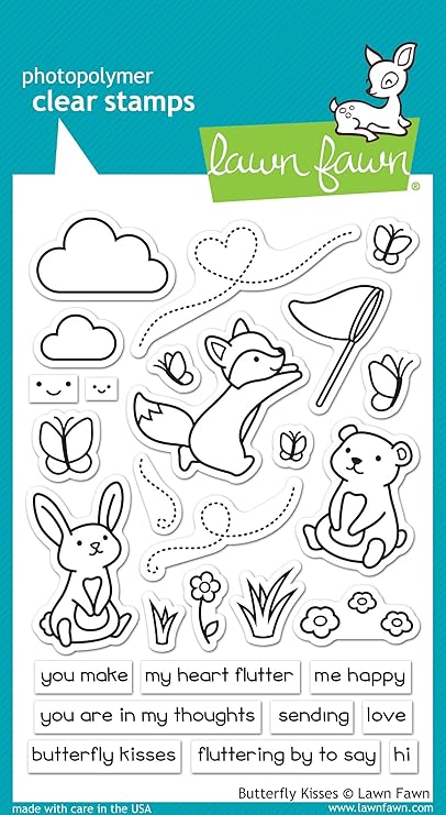 Amazon Co Jp 芝生 フォーン バタフライ キス 4インチ X 6インチ クリアスタンプセット Lf18 ホーム キッチン