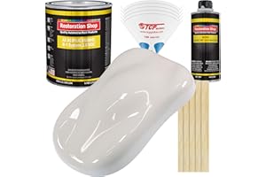 Restoration Shop - Oxford White Acrylic Enamel Auto Paint - Complete Gallon Paint Kit - Professional Single Stage High Gloss Automotive, Car, Truck, Equipment Coating, 8:1 Mix Ratio, 2.8 VOC