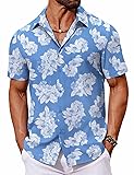 COOFANDY Hawaiian Shirt for Men Summer Button Down