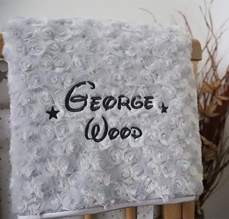 grey personalised baby blanket