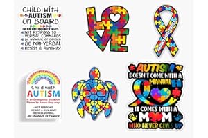 STICKY DUDE 6 pcs Autism Car Stickers. Autism Awareness, Alert Responders, 5 inches