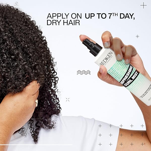 REDKEN CURL REFRESHING SPRAY FOR CURLY AND COILY HAIR – HYDRATES & DEFINES UP TO 7TH-DAY CURLS, SILICONE-FREE