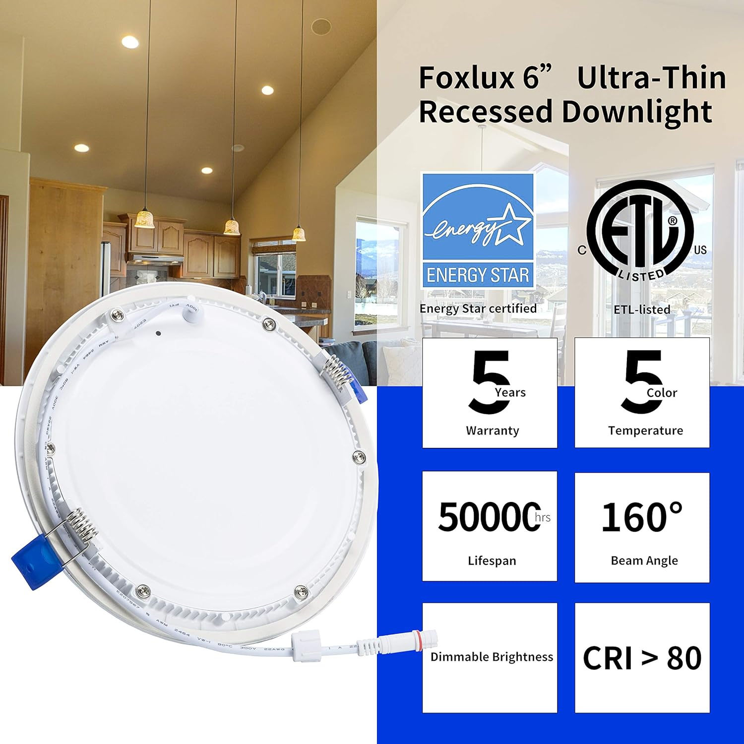2700k 3000k 3500k 4000k 5000k 5 Color Temperatures Selectable Canless Led Light Ultra Thin Dimmable Downlight With J Box 6 Inch 12 W Led Recessed Ceiling Light Foxlux Recessed Lighting 6 Pack Lighting Components Industrial Scientific Olharcidadao Com Br