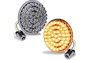 ONLINE LED STORE TRUE MODS 2" 1156 Rear Amber LED Turn Signal Tail Light for Harley Davidson [Pair Set] [Black-Finish] [Bullet Style] For Harley Sportster Street Road Glide King Dyna Softail Fatboy Electra Heritage