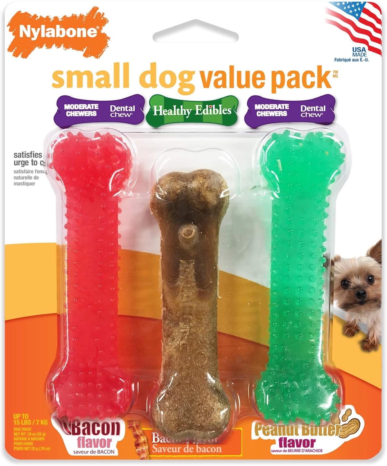 Kitchen & Dining Nylabone Holiday Triple Pack with Dental Chew Toy
