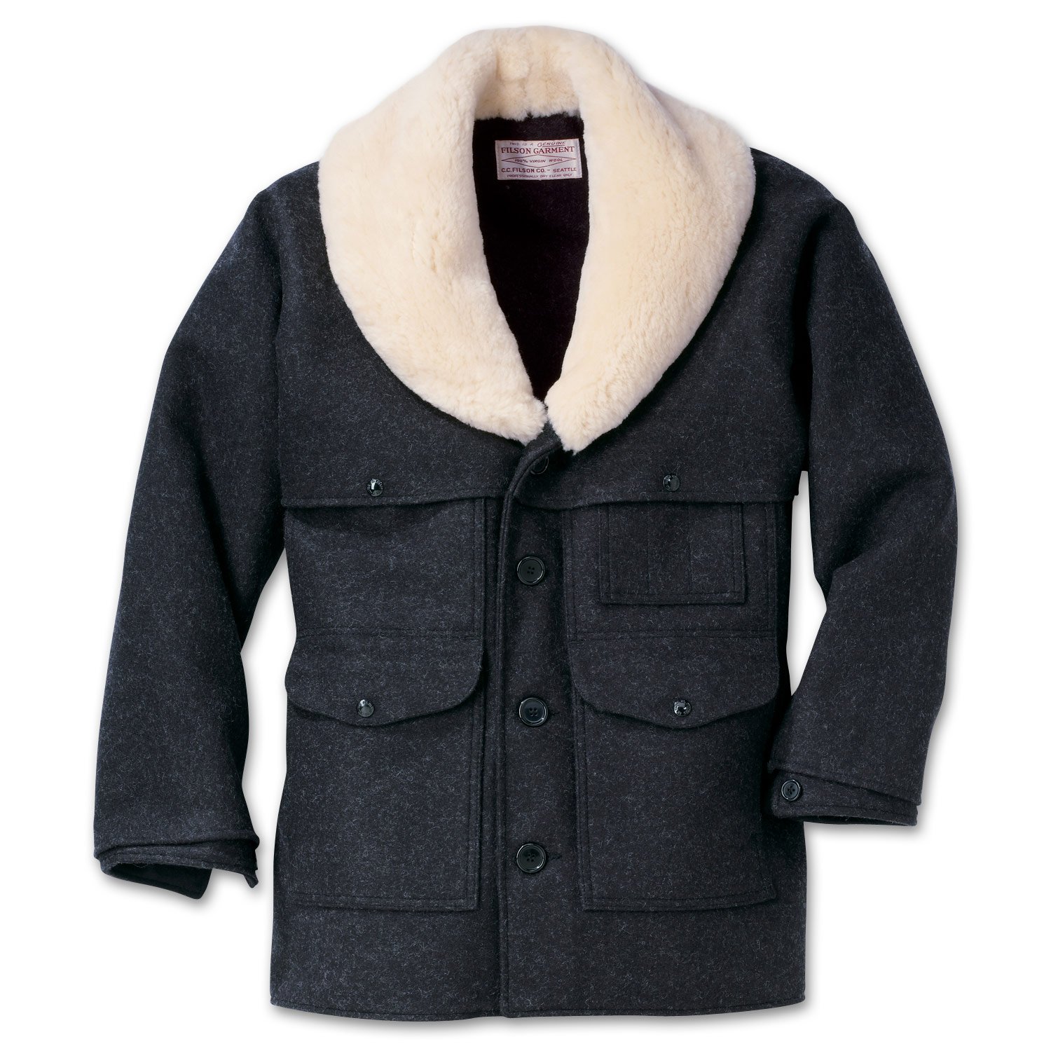 Filson Mackinaw Wool Packer Coat Charcoal 42 Amazon.co.uk Clothing