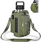 icolor Magnetic Gym Bag Water Bottle Carrier Holder with Phone Pockets & Shoulder Strap,Gym Magnetic Bag 5 Built-in Magnets Gym Accessories Organizer Sling Bottle Bag Pouch Sleeve