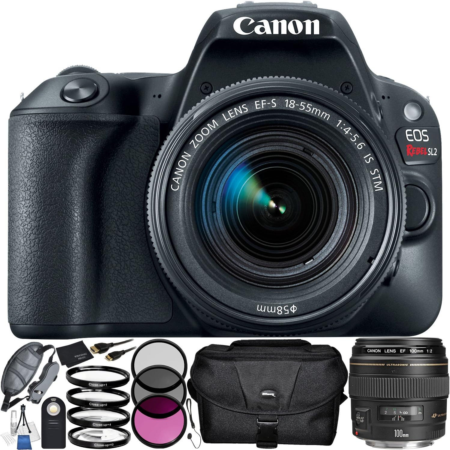Canon EOS Rebel SL2 DSLR Camera with 1855mm Lens (Black