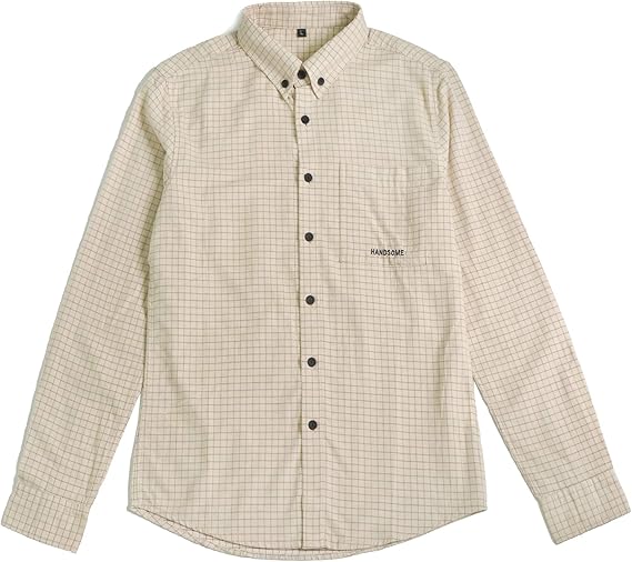 Amazon メンズスクエアチェック柄シャツシンプルプレーンベーシックファッション春秋冬ラージサイズコットン長袖カジュアルシャツ シャツ 通販