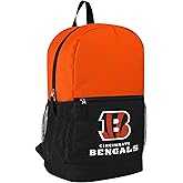 FOCO NFL Officially Licensed Football Team Color Primary Logo 2 Tone Big Logo Color Block School Bag Travel Backpack - Cincinnati Bengals