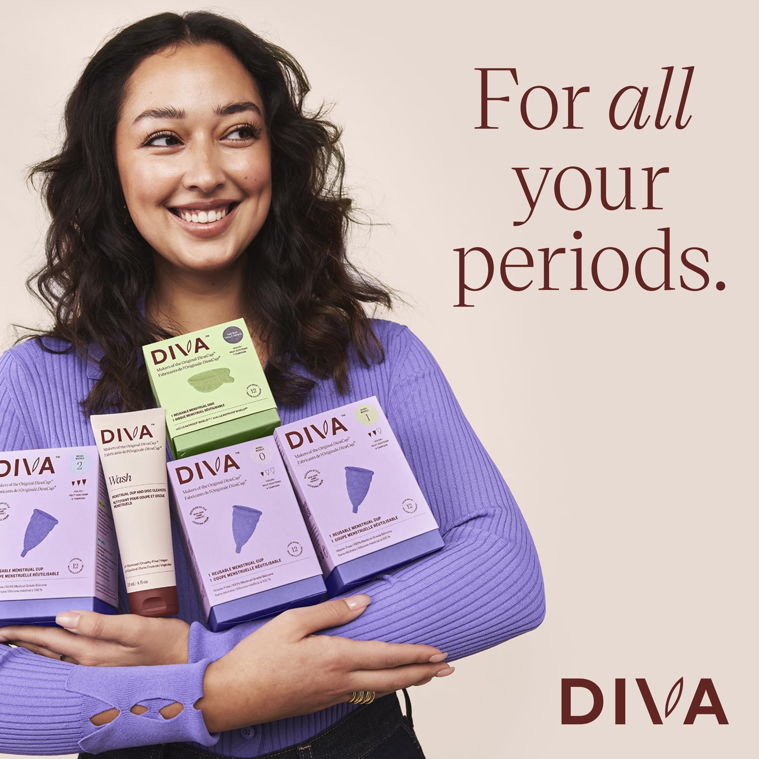 DIVA Wash - Menstrual Cup & Disc Cleanser - Requires One Drop Only - for Period Care - 100% Plant-Based Cleansing Wash - Fresh Citrus Scent - 4 Fl Oz