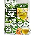 FreshDrinkUS, Premium 25 Papaya Leaf Tea Bags, 100% Natural & Pure from Papaya Leaves. Loose Leaf Papaya Herbal Tea. Made with Natural Material Tea Bags. No Sugar, No Caffeine, No Gluten, Vegan.