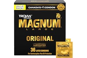 TROJAN Magnum XL Lubricated Latex Condoms, 36 Count, Silky Smooth Lubricant for Extra Comfort, Larger than Standard Size Cond