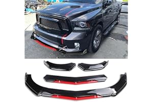 DREAMOTOR Car Universal Adjustable Front Bumper Lip Chin Spoiler Splitter 4PCS Diffuser Protector Compatible with Honda Civic Accord Toyota Mazda Chevy Silverado Dodge Challenger RT Nissan Altima Ford