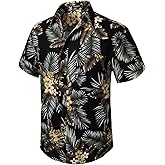 Hawaiian Shirt for Men Casual Summer Short Sleeve Beach Vacation Aloha Hawaii Button Down Shirt Holiday