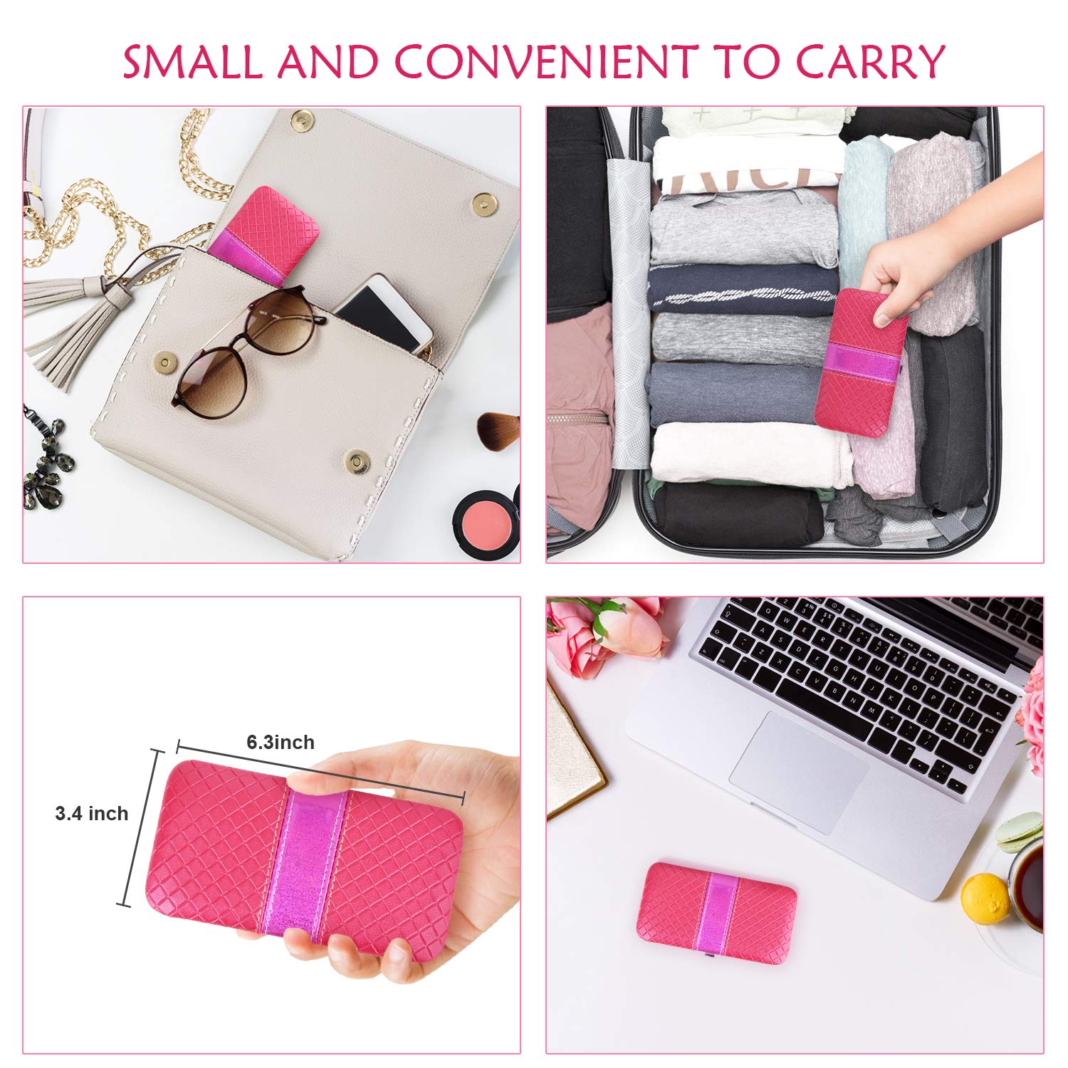 Teamkio 18pcs Manicure Set Pedicure Nail Clippers Set Travel Hygiene Kit Stainless Steel Professional Cutter Care Set Scissor Tweezer Knife Ear Pick Tools Grooming Kits with Leather Case (18pcs, Pink) : Beauty