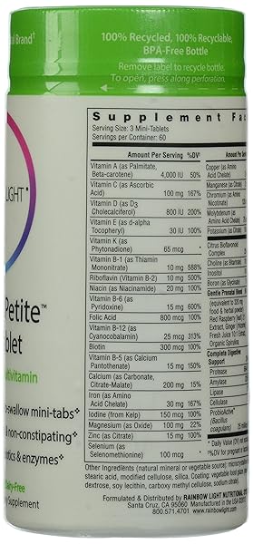 RAINBOW LIGHT PRENATAL PETITE MINI, 180 COUNT