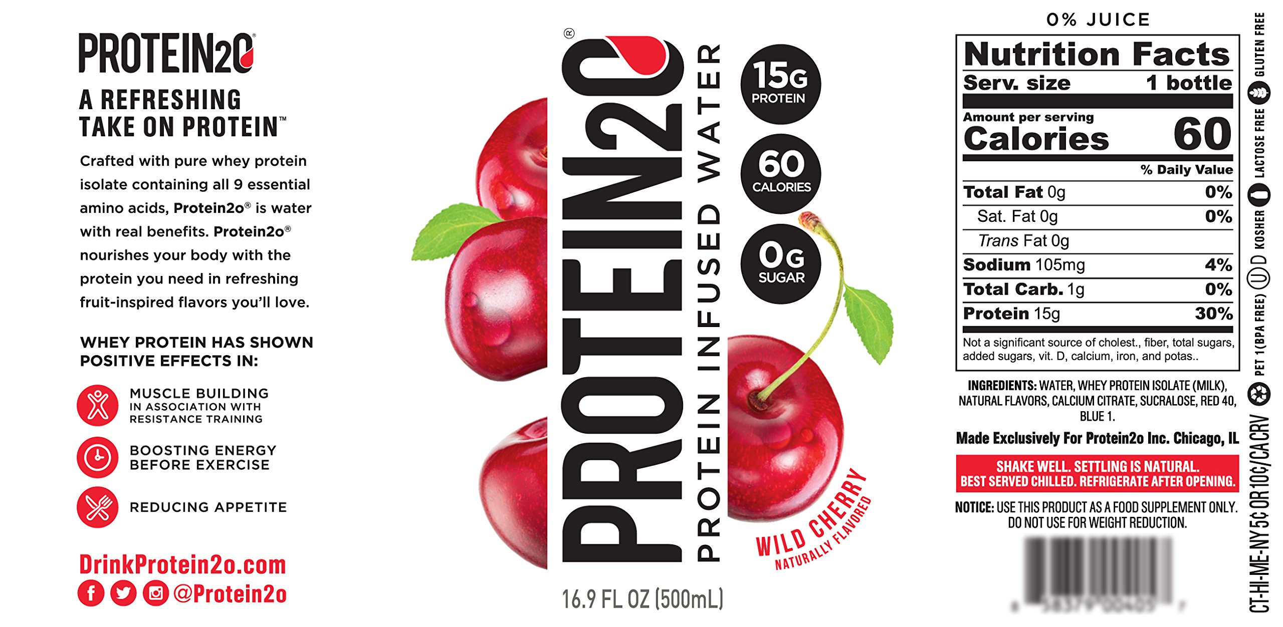 Protein2o LowCalorie Protein Infused Water, 15g Whey Protein Isolate
