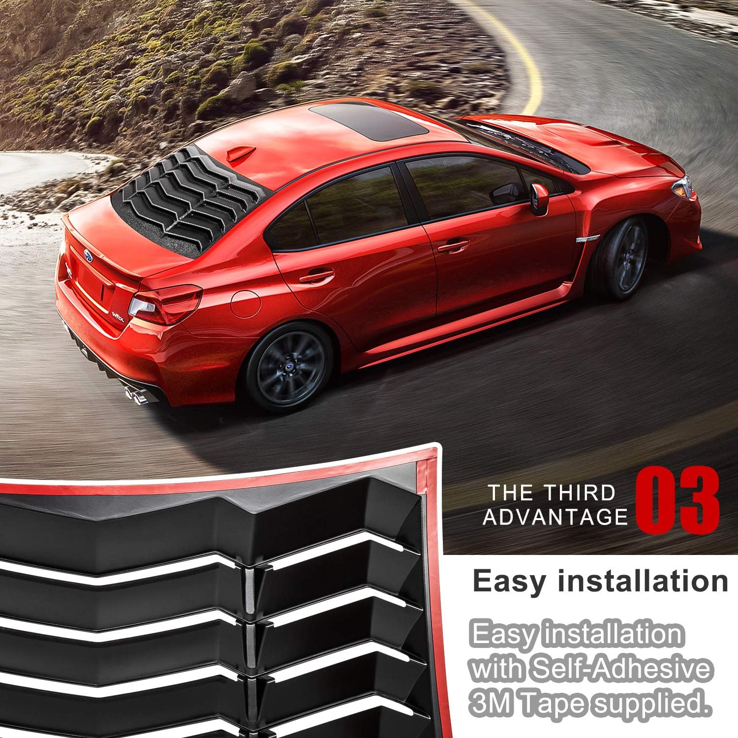 Exterior Accessories STI Rear Window Louver for 20152019 Subaru WRX