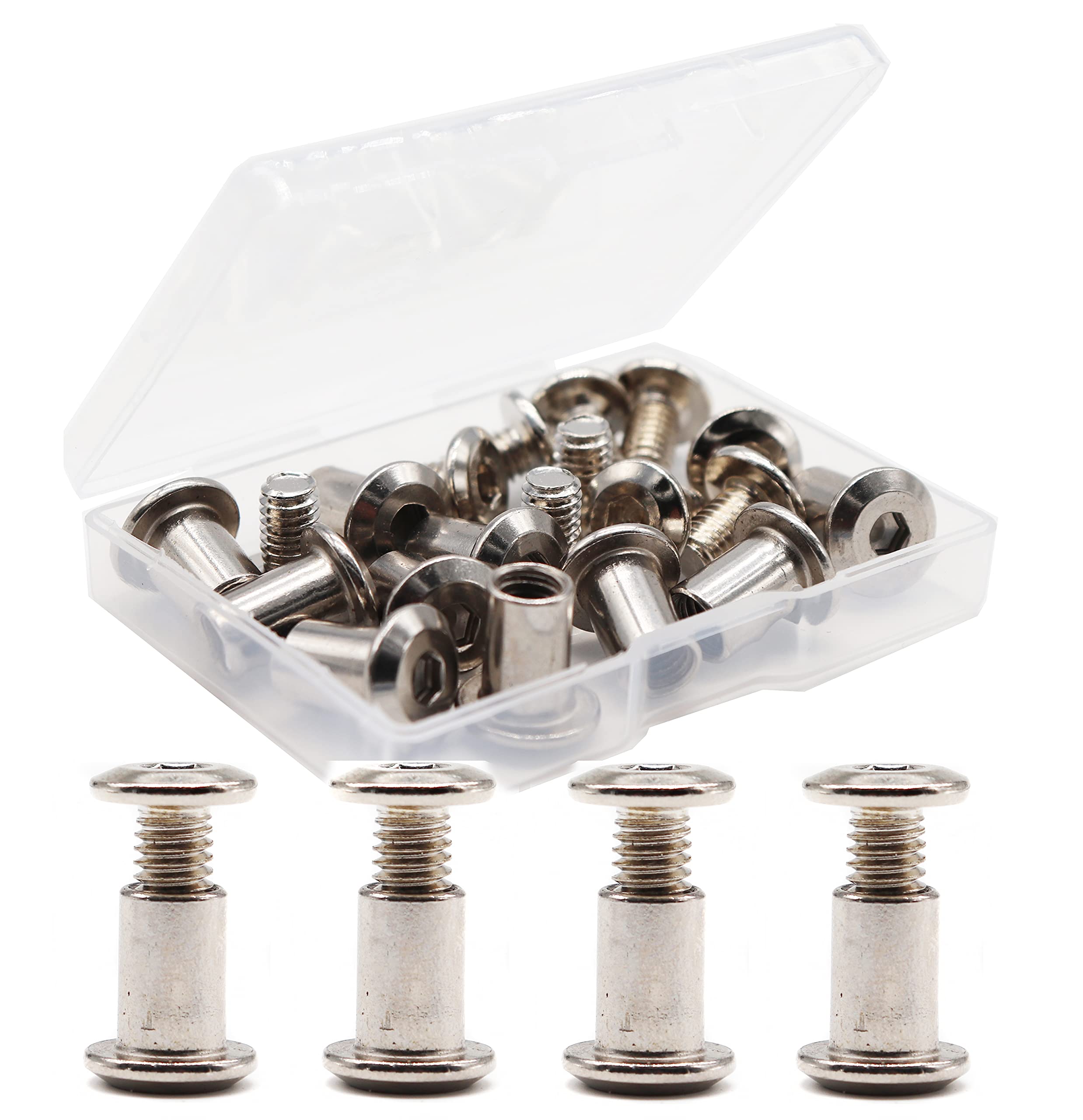 binifiMux 10-Pack M6 x 10mm Rivet Hex Socket Head Cap Connecting Bolt and Barrel Nut for Furniture — image 1