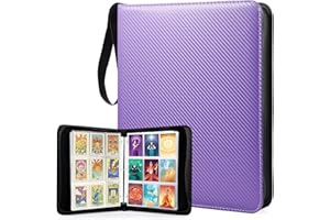 WOT I Trading Card Binder, 900 Pockets Baseball Card Binder Sleeves with Zipper, Double Sided Pockets Card Holder Carry Card Case for Baseball Card, Football Card(Purple)