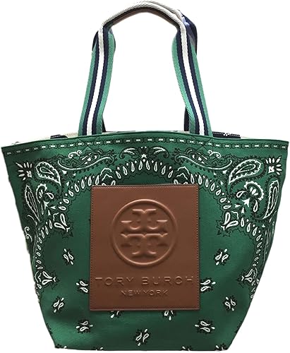 Amazon トリーバーチ 997 Gracie Printed Canvas Tote レディース リバーシブル キャンバス トートバッグ グリーン 並行輸入品 トリー バーチ トートバッグ