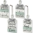 4 Pieces Wooden Tiered Tray Decor Kitchen Cutting Board Sign Farmhouse Wood Hanging Wall Art Sign Old Shack Kitchen Wall Decor Rustic Decor for Home Dining Living Room Bar Cafe Decoration
