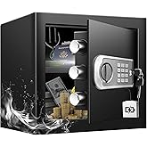VaultHex Medium Safe Box for Home - 2.0 CuFt Mountable Cabinet with Motion Light & Dual Alarm, Digital Keypad & Override Key,