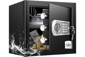 VaultHex Medium Safe Box for Home - 2.0 CuFt Mountable Cabinet with Motion Light & Dual Alarm, Digital Keypad & Override Key,