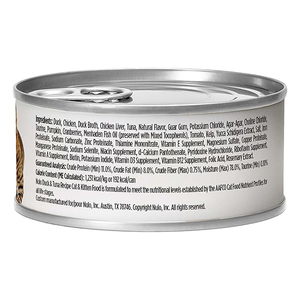 NULO DUCK & TUNA RECIPE PATE WET CANNED CAT FOOD, 5.5 OUNCE (PACK OF 24)