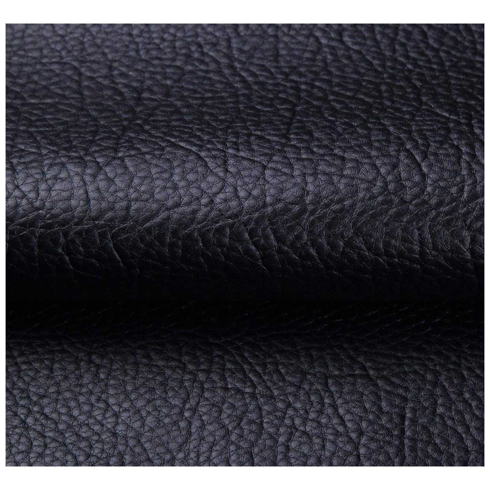 Faux Leather Fabric Lychee Texture 140cm/55'' Width Black Vinyl Leatherette Synthetic Leather Material for Upholstery, Cars, Boats, Furniture, Sewing Craft(Size:140x200cm,Color:Black)