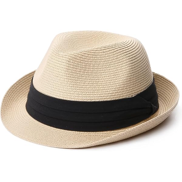 Lanzom Women Wide Brim Straw Panama Roll up Hat Fedora Beach  display picture 2