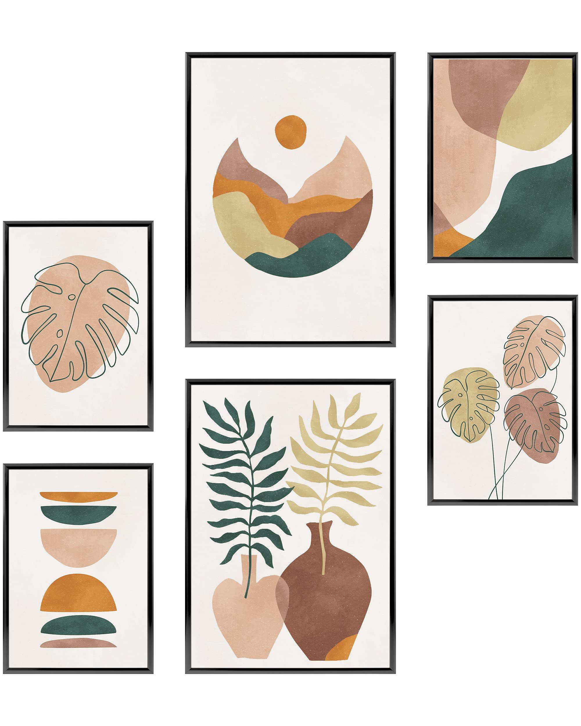 Heimlich - Poster Set - 2 of A3 / 30x42 cm + 4 of A4 / 21x30 cm - Premium Posters - Unframed Prints - Modern Style - Monstera Palms Abstract — image 1