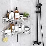 KEGII Shower Caddy Corner 2 Pack Stainless Steel Adhesive Shelf Silver view 2