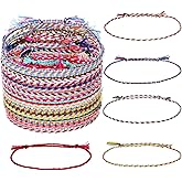 30 Pcs Woven Wrap Friendship Bracelets, 30 Mixed Colors Handmade Adjustable Friendship Bracelets for Women Men, Braided Colorful Tassels Cotton Rope String Bracelet for Women Men Decor Accessory