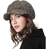 Womens Newsboy Cap, Hat with Visor Cabbie Fiddler Spring Summer Octagonal Paperboy Hat Girls Gift