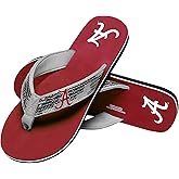 FOCO Womens NCAA College Team Logo Sequin Strap Sandals Flip Flops