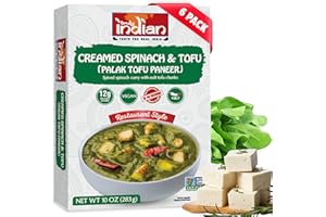 Truly Indian Creamed Spinach & Tofu Curry (Palak Tofu Paneer) 10 Ounce 6-Pack | Authentic Traditional Indian food | Made Fresh in India With Locally Grown Ingredients | Ready to Eat, Vegan