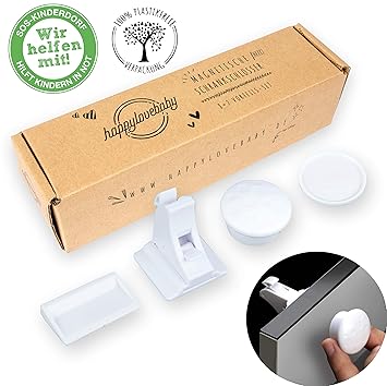 happylovebaby 8+2 Set Vorteilspack Premium Magnetisches Schrankschloss unsichtbare Kindersicherung zum Kleben für Schrank Kom