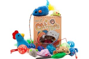 Fashion's Talk Cat Toys, Kitty Variety Pack for Kitten Cats, 20 Count Plush, Teaser & Ball Catnip Mice Cat Spring