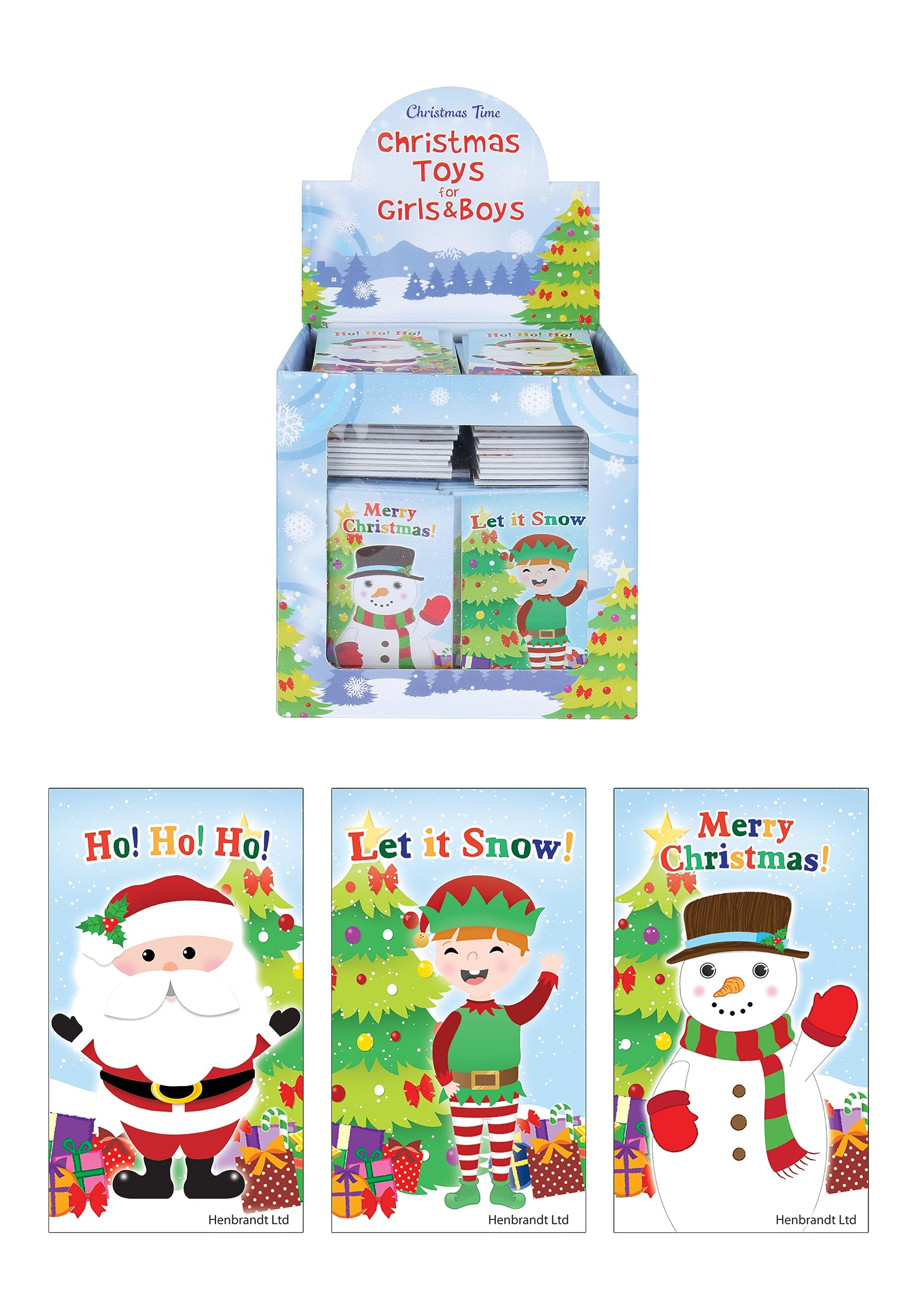 HENBRANDT 12 x Mini Christmas Notebooks for Kids Stationery Children’s Stocking Fillers Christmas Eve Box Xmas Party Favours Loot Bag Fillers Boys and Girls