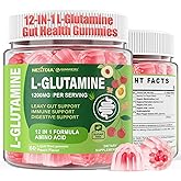 L-Glutamine 1200mg Gut & Immune Support Gummies,Leaky Gut Repair Supplement with Slippery Elm,Marshmallow Root,Ginger Root,Arabinogalactan,Organic Aloe,Vitamin C,Vitamin D3,Zinc,Sugar-Free | 60 Count