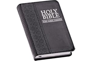 KJV Holy Bible, Mini Pocket Size, Black Faux Leather w/Ribbon Marker, Red Letter, King James Version