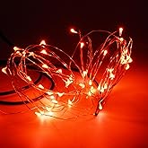 Karlling USB Plug in LED Fairy Lights,50 LED Bulbs 16 Ft Silver Wire Starry String Lights for Bedroom Patio Garden Party Wedding Commercial Lighting (Red)
