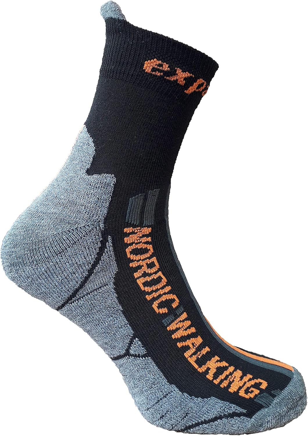 eXPANSIVE NORDIC WALKING TREKKING SOCKS Black/Grey/Orange [100/01] size